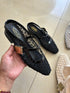 Lace Gauze Slip On Mules